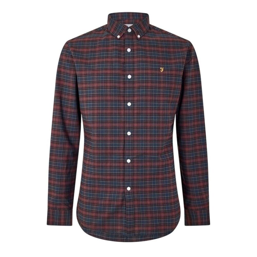 Farah Mens Carway Regular Shirt / Red